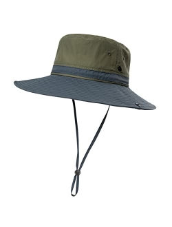 Comhats Oversize XL XXL Large Wide Brim Waterproof UPF 50+ Bucket Sun Summer Travel Fishing Hiking Fisherman Hat Detachable Chin