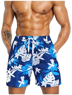 Daupanzees Men Swim Trunks Drawstring Board Shorts Elastic Waist Beach Shorts with Pockets