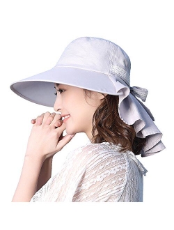 Comhats Summer Ponytail Flap UPF 50+ Cotton Sun Hat with Ponytail Hole Neck Face Cover for Women 55-61cm