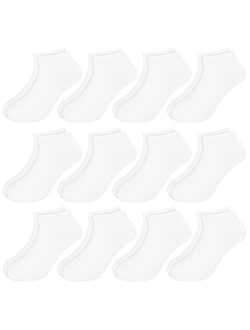 BOOPH 12 Pairs Kids Ankle Socks Boys Girls Low Cut Half Cushion Athletic Socks