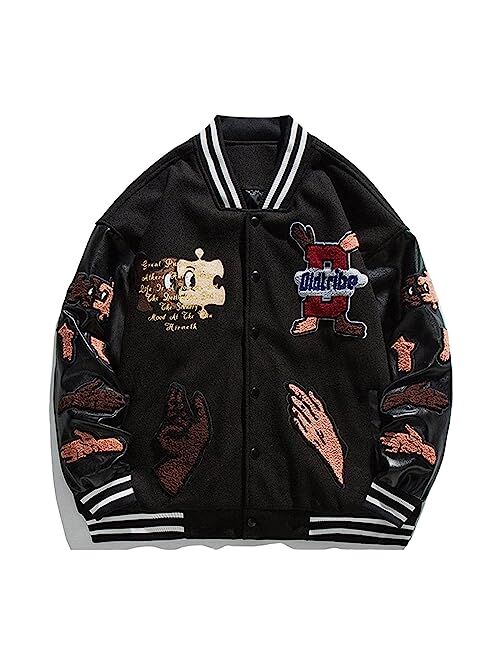 Aelfric Eden Men's Motorcycle Jacket Blackair Moto Varsity Baseball Jacket Women Vintage Coats