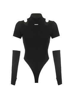 Women's Bodysuit Side Hollow Sexy Slim Fit Bodysuit Tops