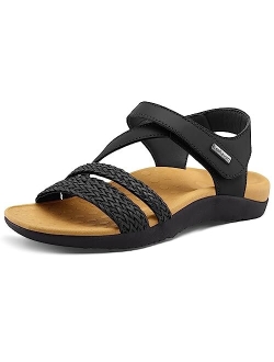 SEEKAVAN Women's Arch Support Sandals Orthopedic Sandals for Women Comfortable Woven Walking Sandals