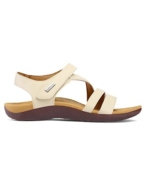 SEEKAVAN Women's Arch Support Sandals Orthopedic Sandals for Women Comfortable Woven Walking Sandals