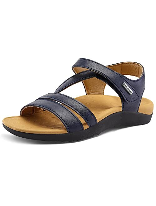 SEEKAVAN Women's Arch Support Sandals Orthopedic Sandals for Women Comfortable Woven Walking Sandals