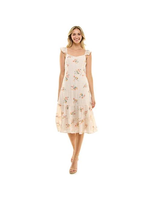 Juniors' Lily Rose Tiered Midi Dress