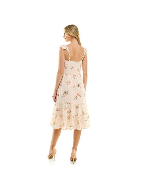 Juniors' Lily Rose Tiered Midi Dress