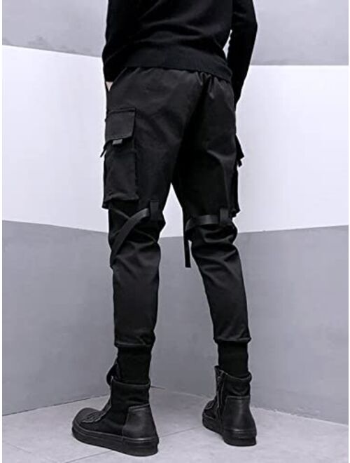 Aelfric Eden Mens Techwear Pants Streetwear Joggers Pants Multi Pocket Cargo Pants Hip-Hop Hiking Pants with Drawstring