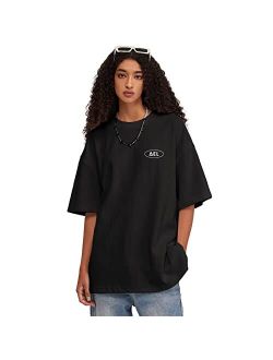 Premium Cotton T-Shirt with Brand Logo Unisex Oversized Short Sleeve Casual Crewneck Top