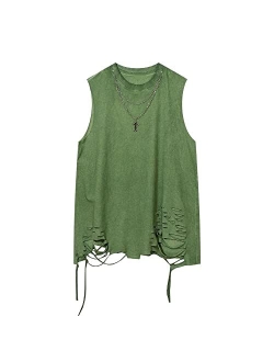Graphic Tank Tops for Men Novelty Y2k Shirts Streetwear Oversized Workout Tank Tops Summer Sleeveless Shirts