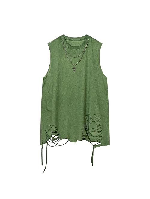 Aelfric Eden Graphic Tank Tops for Men Novelty Y2k Shirts Streetwear Oversized Workout Tank Tops Summer Sleeveless Shirts