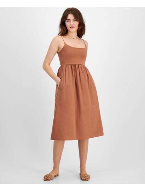 And Now This Women's Cotton Mixed-Media Midi Dress