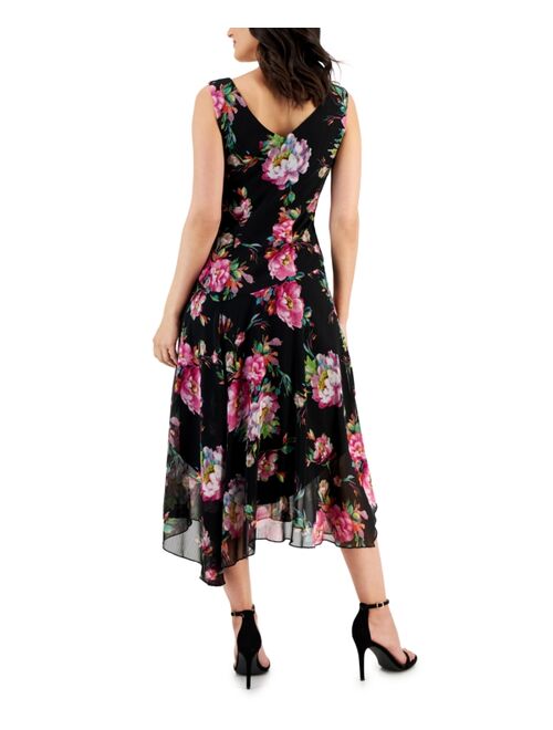 Connected Women's V-Neck Sleeveless Chiffon Midi Dress