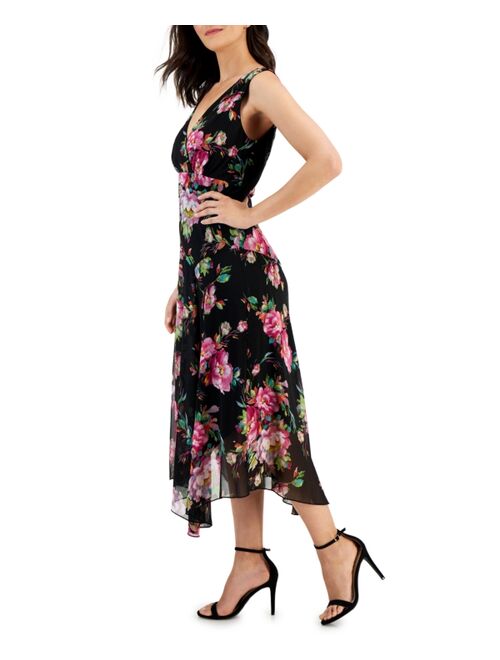 Connected Women's V-Neck Sleeveless Chiffon Midi Dress