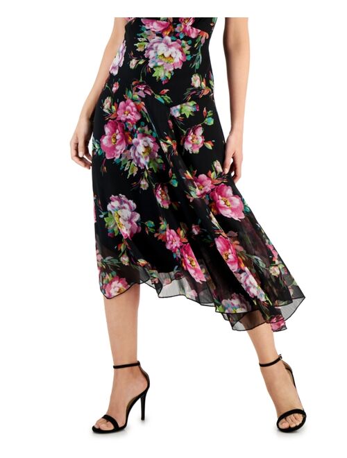 Connected Women's V-Neck Sleeveless Chiffon Midi Dress