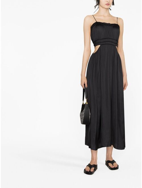 Maje pleated cut-out midi dress