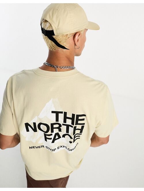 The North Face mountain shadow T-shirt in beige - Exclusive to ASOS