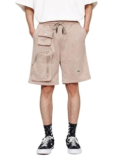 Mens Sweat Shorts Graphic Cargo Shorts Casual Summer Shorts Y2k Streetwear Baggy Jorts with Drawstring