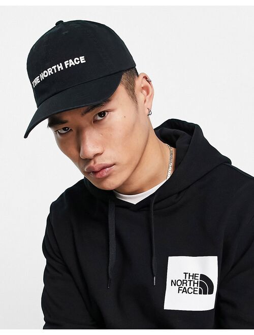 The North Face Horizontal embroidered logo cap in black