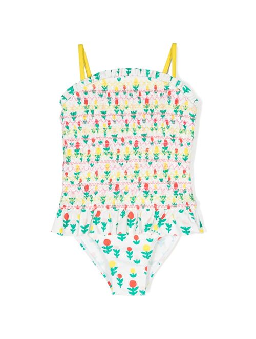 Stella McCartney Kids floral-print smocked swimsuit