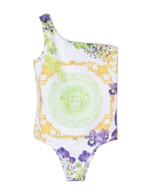 Versace Kids one-shoulder swimsuit