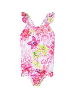 Kids all-over logo-print swimsuit