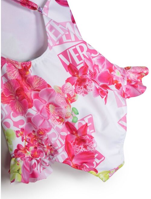 Versace Kids all-over logo-print swimsuit