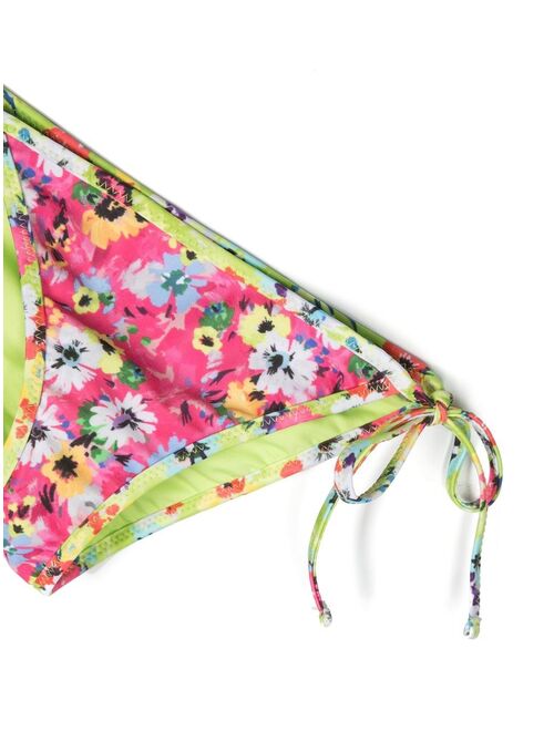 MSGM Kids floral triangle halterneck bikini