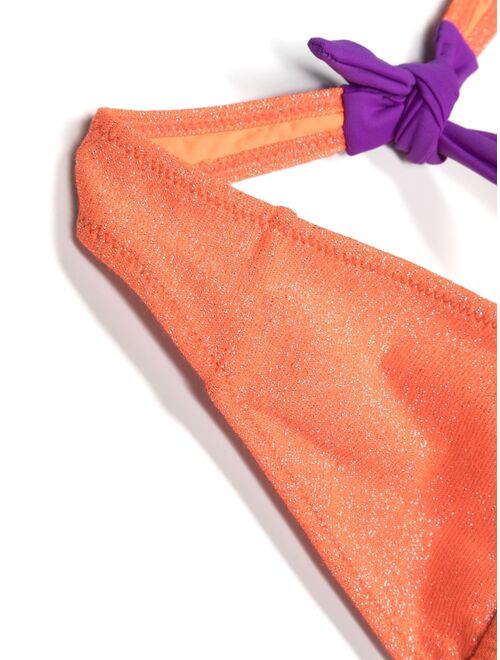 MC2 Saint Barth Kids glitter-detail tie-fastening bikini