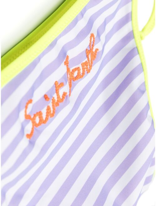 MC2 Saint Barth Kids embroidered-logo striped bikini