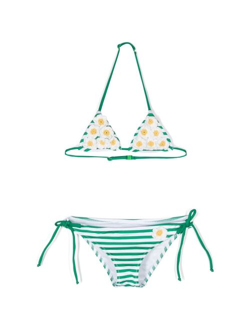 MC2 Saint Barth Kids daisy-patch striped bikini