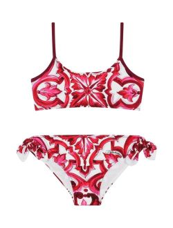 Kids Majolica-print bikini