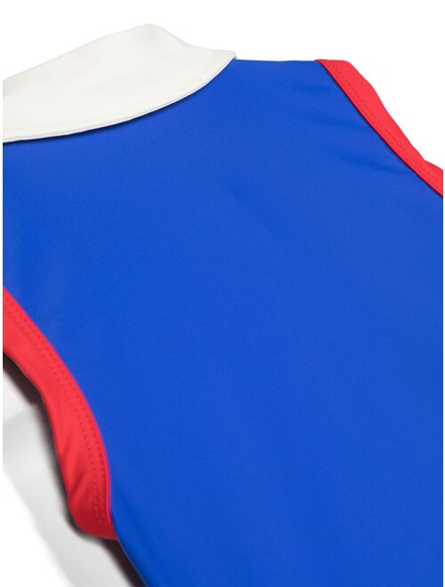 Mini Rodini colour-block zip-detail swimsuit