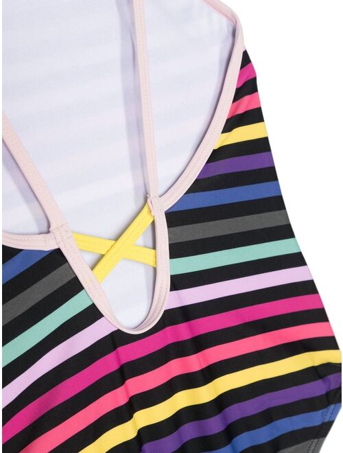 SONIA RYKIEL ENFANT raised-logo colour-block swimsuit