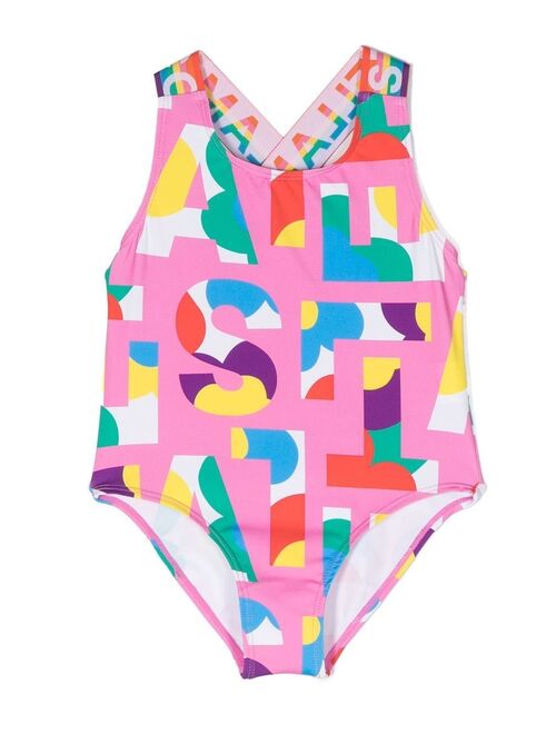 Stella McCartney Kids logo-print swimsuit