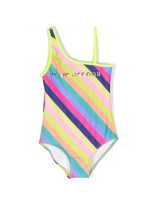 Marc Jacobs Kids logo-print striped swimsuit