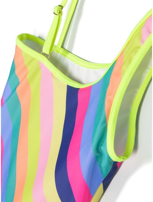 Marc Jacobs Kids logo-print striped swimsuit