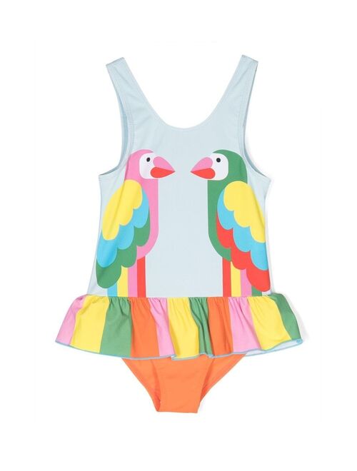 Stella McCartney Kids graphic-print ruffled swimsuit