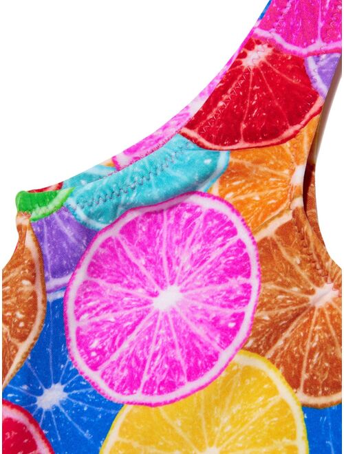 Nessi Byrd Kids fruit-print one-shoulder swimsuit