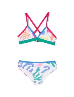 Kids graphic-print bikini set