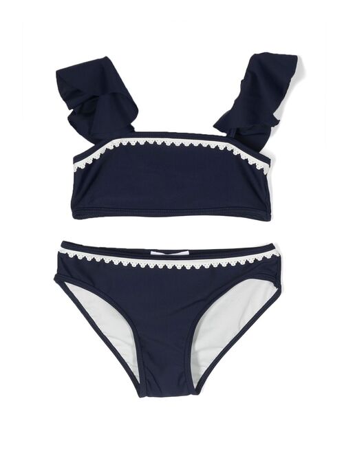 Chloe Kids lace-trim ruffled bikini set