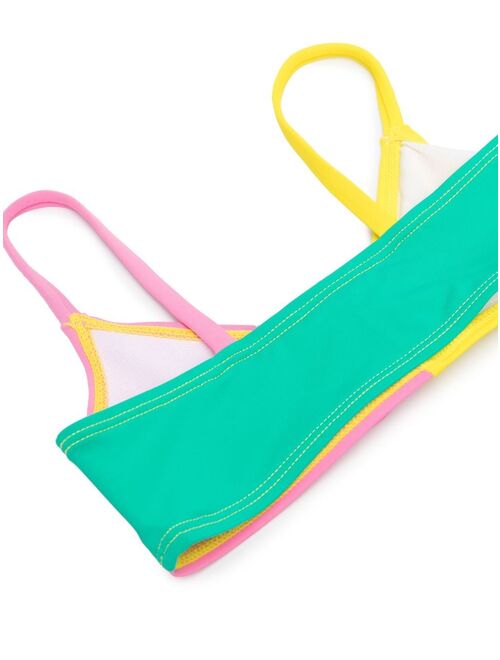 Stella McCartney Kids colour-block logo-waistband bikini