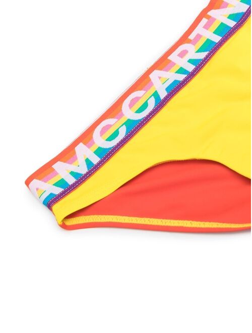 Stella McCartney Kids colour-block logo-waistband bikini