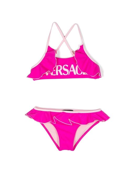 Versace Kids logo-print bikini set