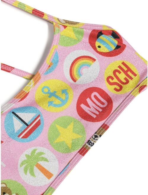 Moschino Kids logo-print bikini set