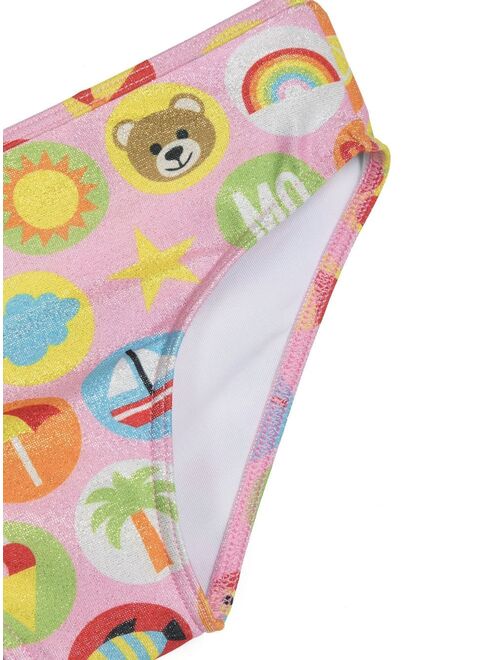 Moschino Kids logo-print bikini set