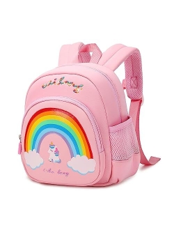 MUSEVOS Premium Girls' School Backpack - Cute Unicorn Design Toddler Backpack for Ages 2-4 Real Littles Inspired