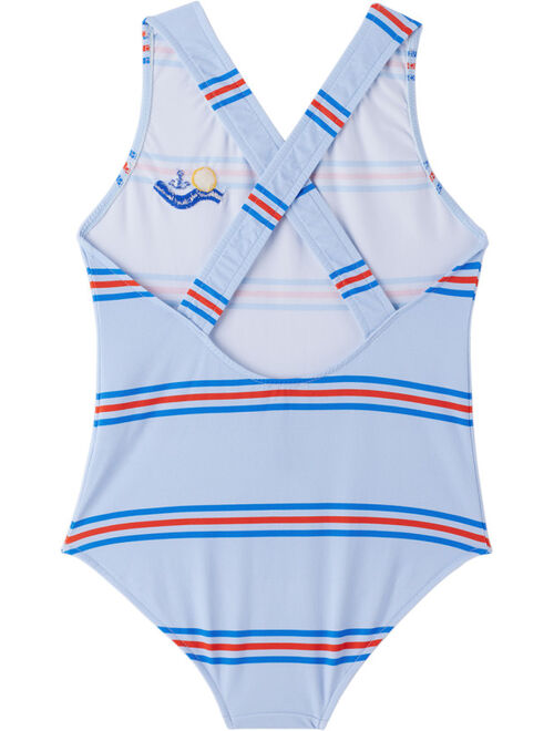 Bonmot Organic Kids Blue Striped Swimsuit