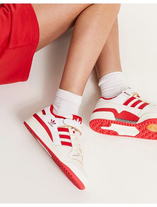 adidas Originals Forum 84 low sneakers in white and red