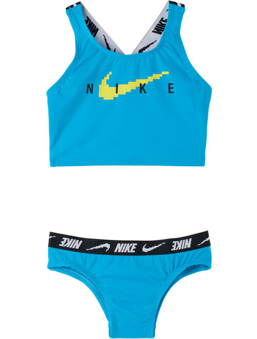 Nike Kids Blue Cross-Back Big Kids Bikini